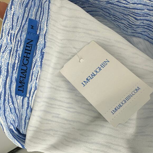 J.McLaughlin Women’s Verte Dress Size M Midi White Blue Catalina Cloth Coastal - Picture 10 of 16